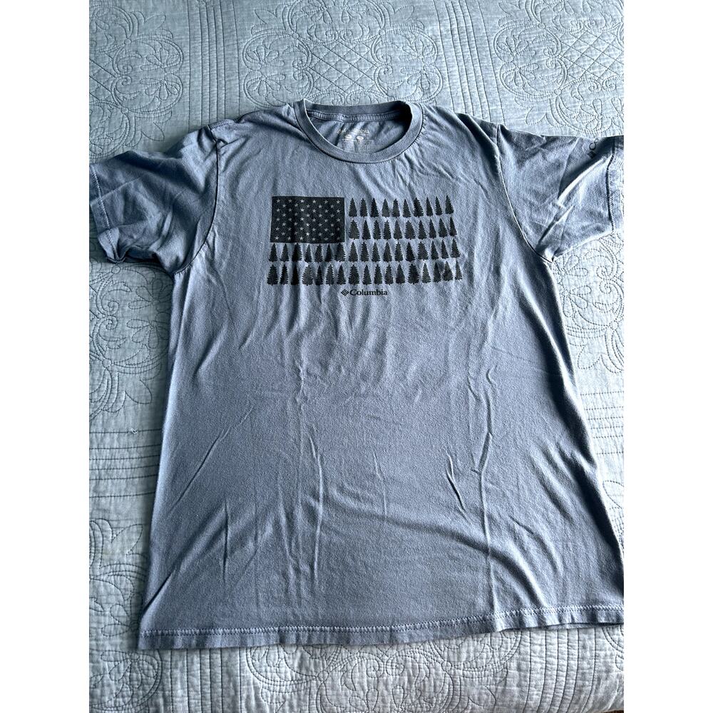Men Columbia Shirt Size M Blue Pre Owned